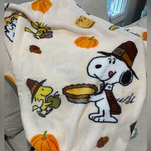 Peanuts Thanksgiving Blanket, Throw. Snoopy, Blanket, Woodstock, Pumpkin Pie